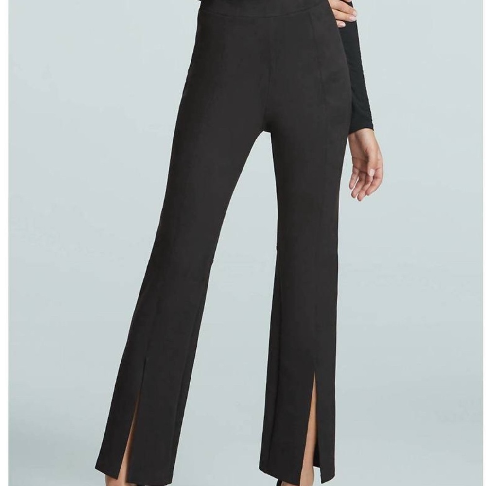 NWT - COMMANDO suede split front pant in black